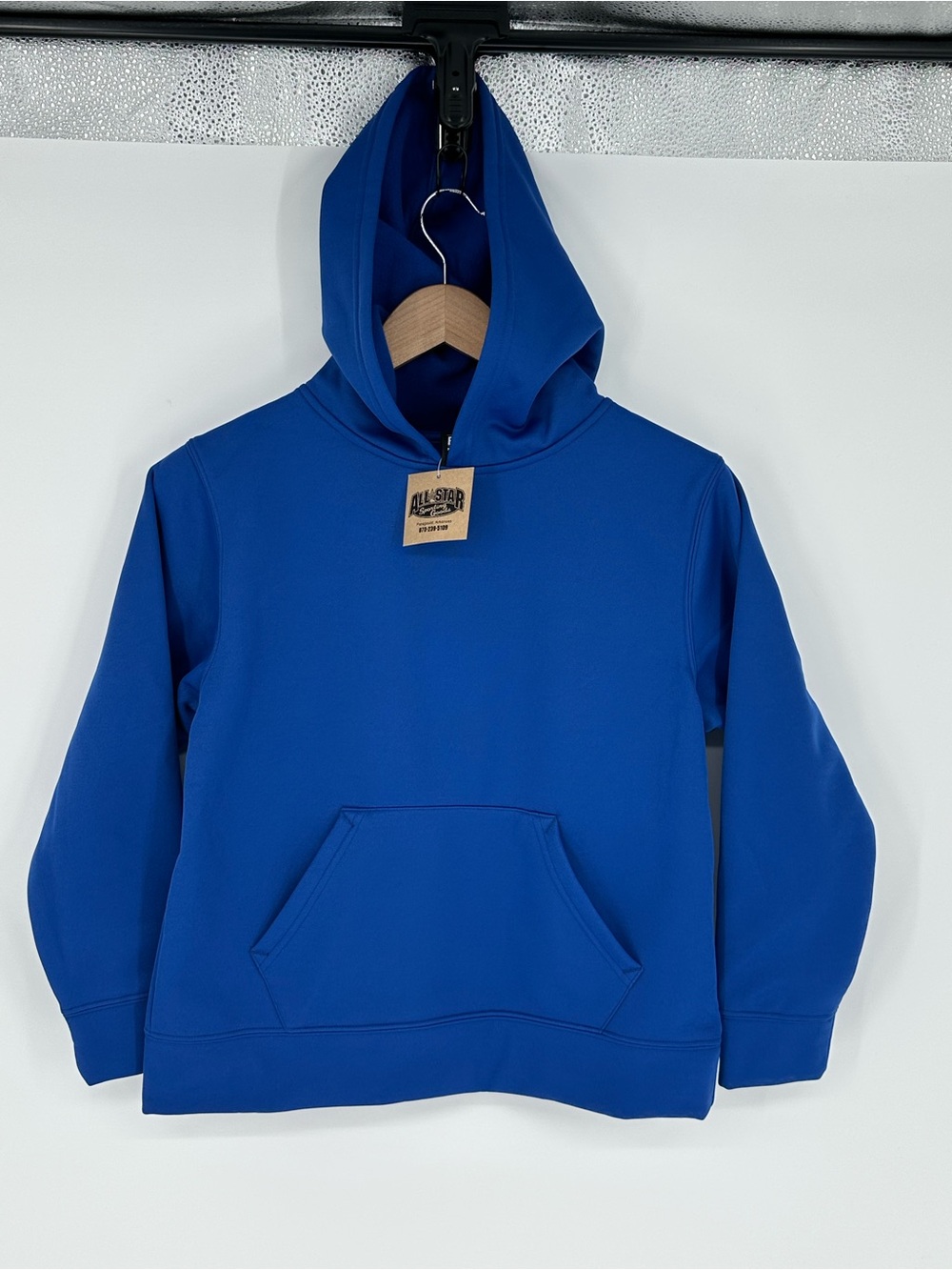NEW!! EG-Pro Youth Sz M Blue Pullover Hoodie Fleece Lined Performance U7